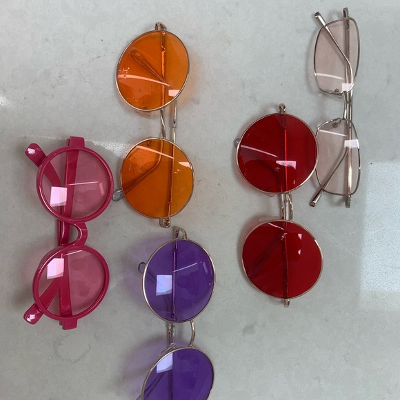 LOT OF 5 NWOT TRENDY COLORFUL ROUNDED SQUARE METAL WIRE GLASSES/SUNGLASSES BN - Picture 3 of 5